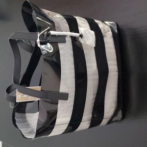 Michael Kors striped plastic Bag NWT